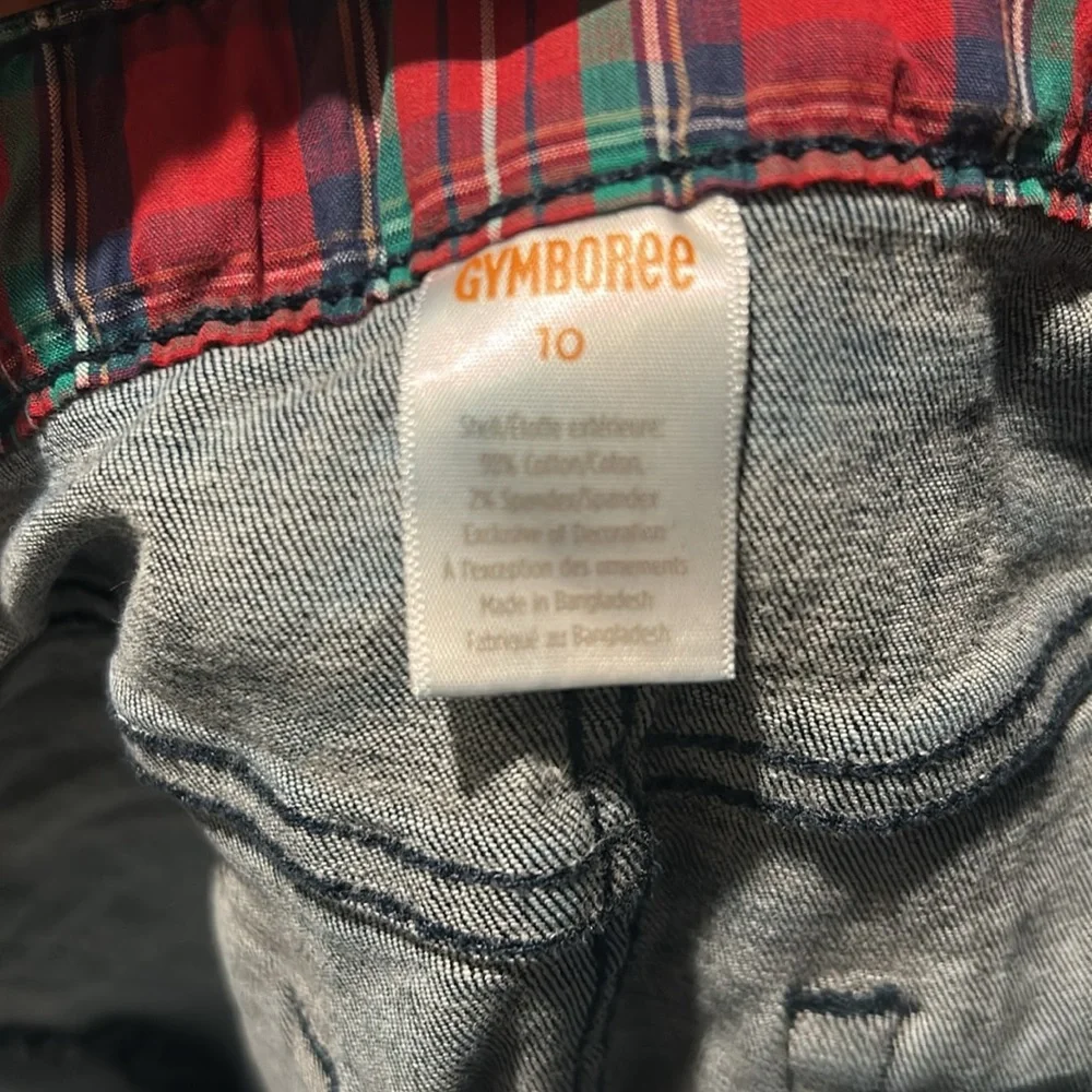 Gymboree straight leg jeans with plaid